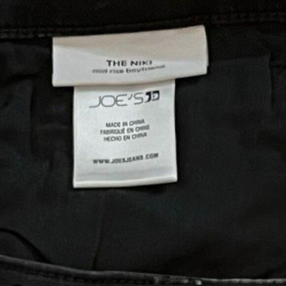 NWT Joe's Jeans‎ The Niki Women's Mid Rise Boyfriend Cuffed Destruct Black SZ 31 - Picture 9 of 12